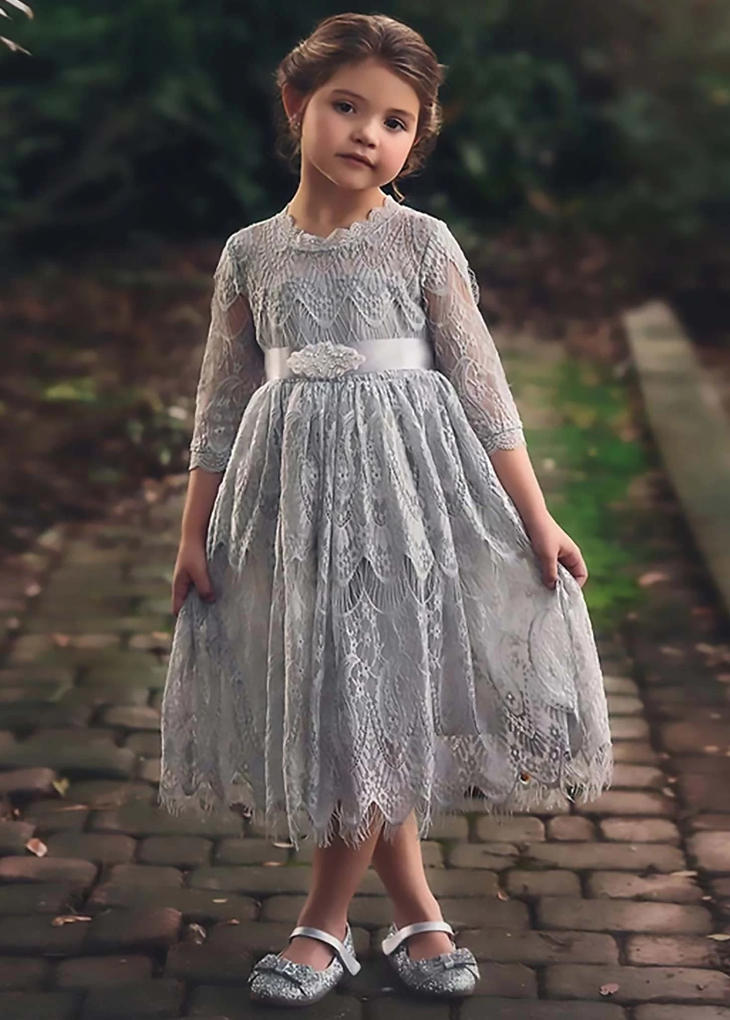 BELLA RAFAELA DRESS & BELT SET SILVER 3 BELLA RAFAELA DRESS & BELT SET SILVER