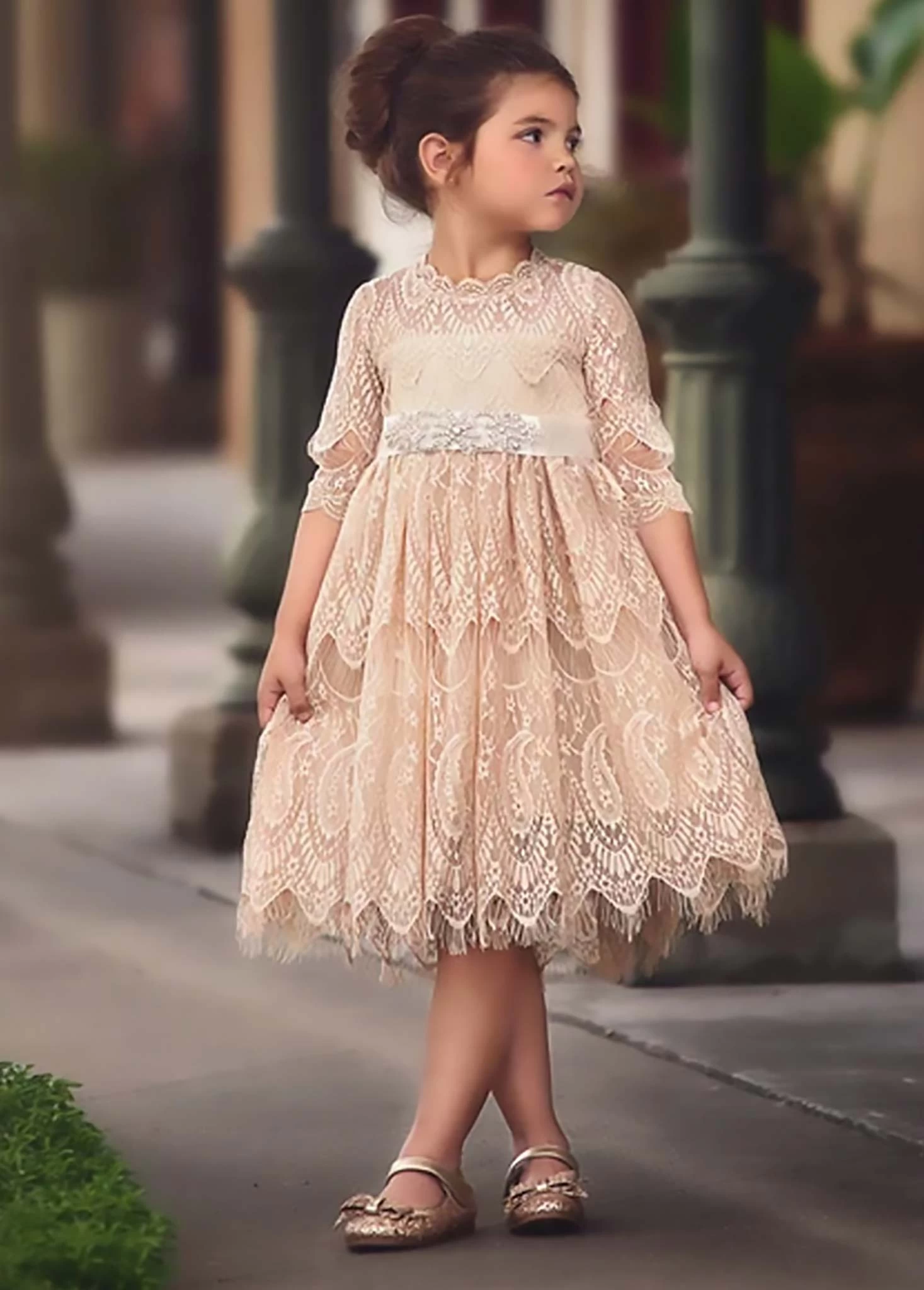 BELLA RAFAELA DRESS & BELT SET-BUTTERSCOTCH 3 BELLA RAFAELA DRESS & BELT SET-BUTTERSCOTCH