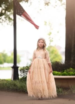 BELLA RAFAELA GOWN & BELT SET BUTTERSCOTCH