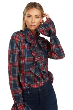 MARGOT BLOUSE STEWART TARTAN -Trish Scully 133 5