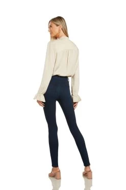 MAYA TUXEDO PLEATED BLOUSE GOLD -Trish Scully 185 5