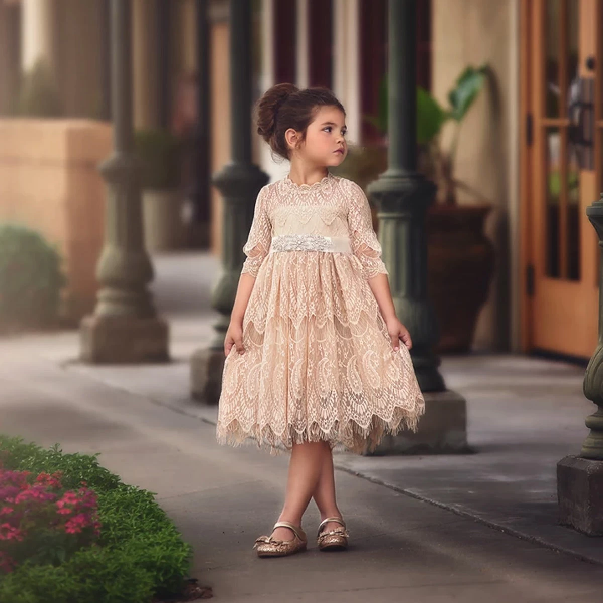 BELLA RAFAELA DRESS & BELT SET-BUTTERSCOTCH 8 BELLA RAFAELA DRESS & BELT SET-BUTTERSCOTCH - Image 6