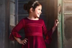 LILY DRESS BURGUNDY VELVET -Trish Scully 227 3