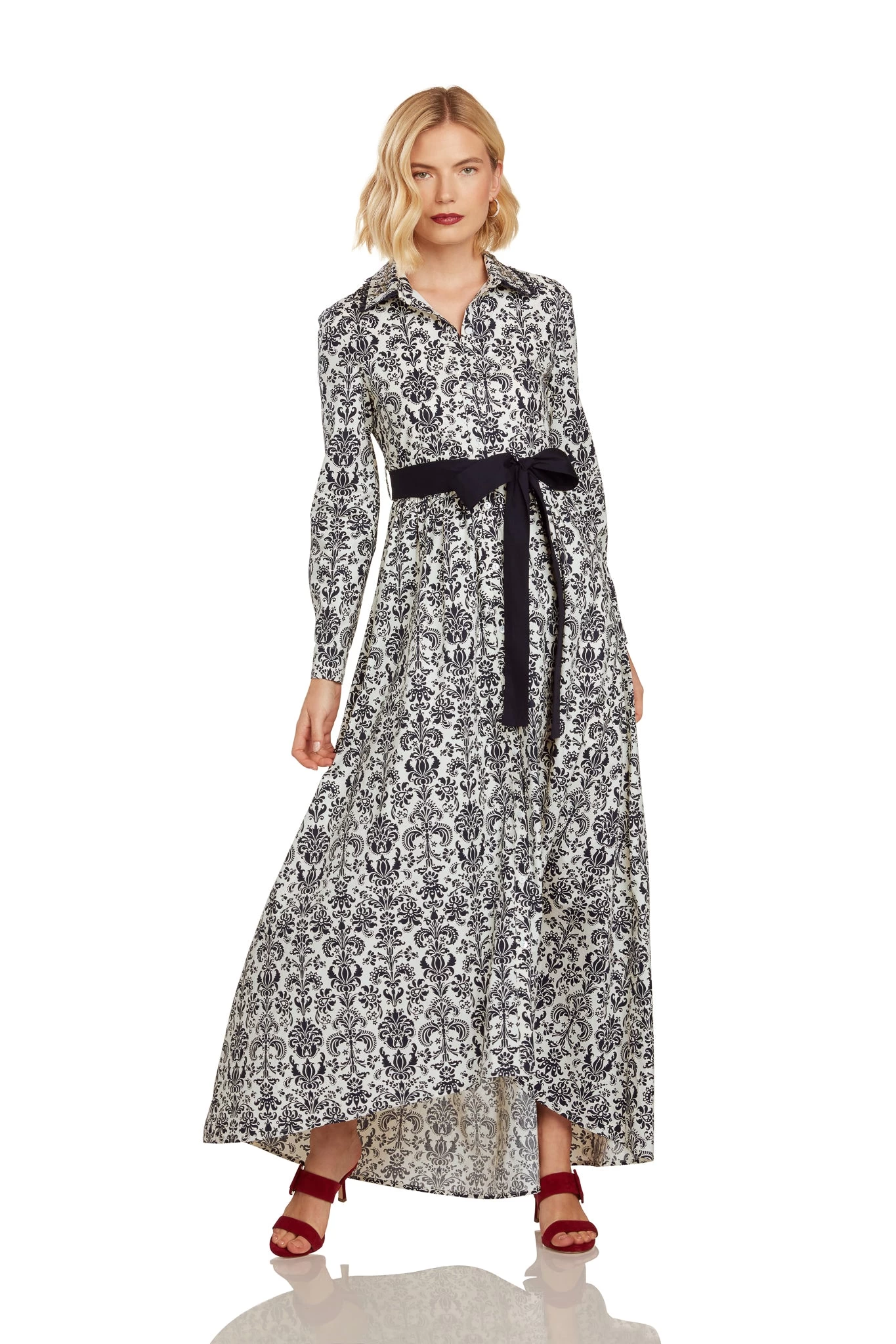 CONSTANCE MAXI DRESS NAVY DAMASK 10 CONSTANCE MAXI DRESS NAVY DAMASK - Image 8