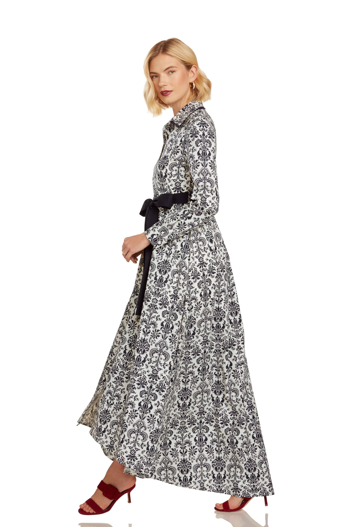 CONSTANCE MAXI DRESS NAVY DAMASK 11 CONSTANCE MAXI DRESS NAVY DAMASK - Image 9