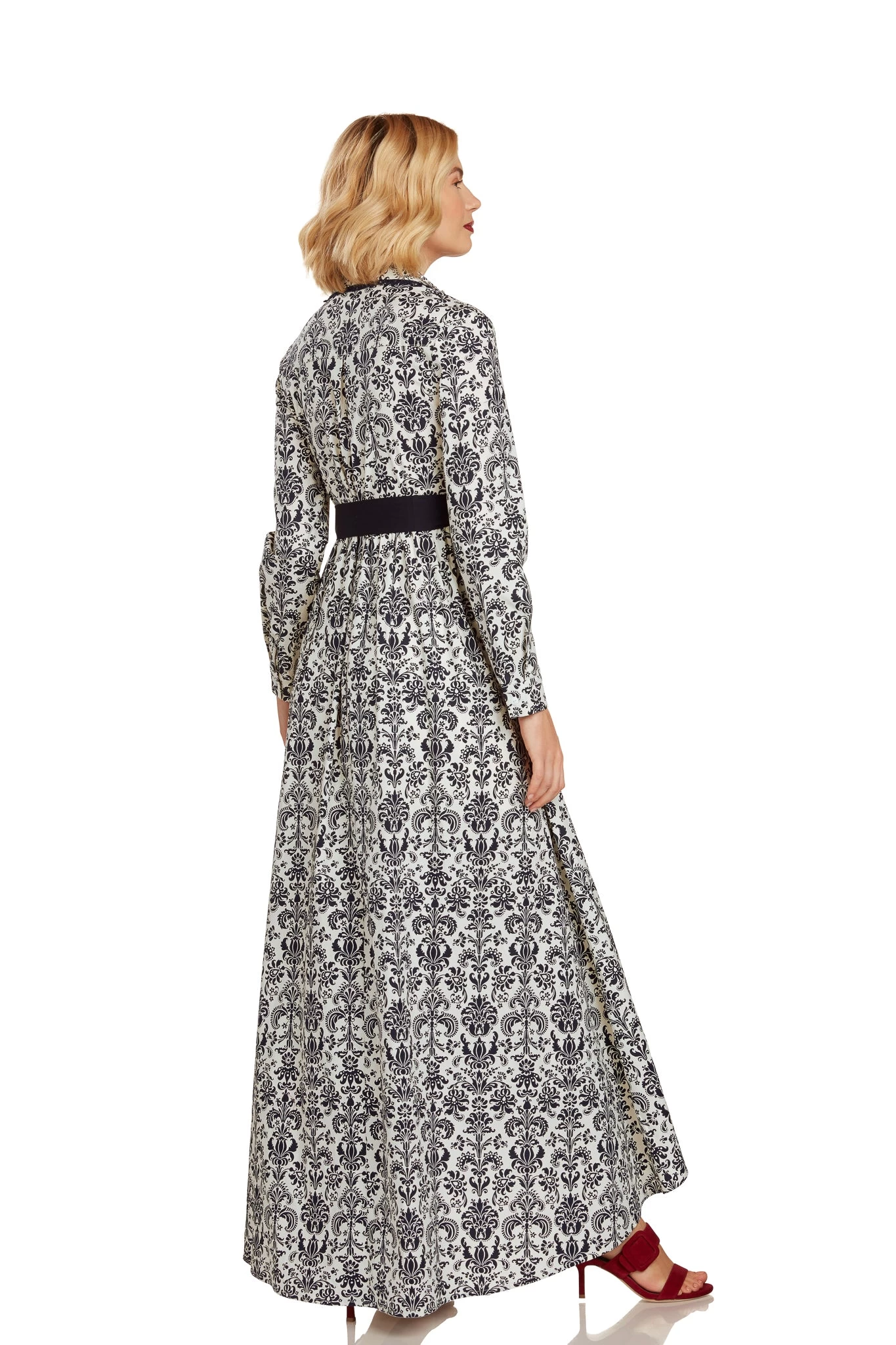 CONSTANCE MAXI DRESS NAVY DAMASK 13 CONSTANCE MAXI DRESS NAVY DAMASK - Image 11