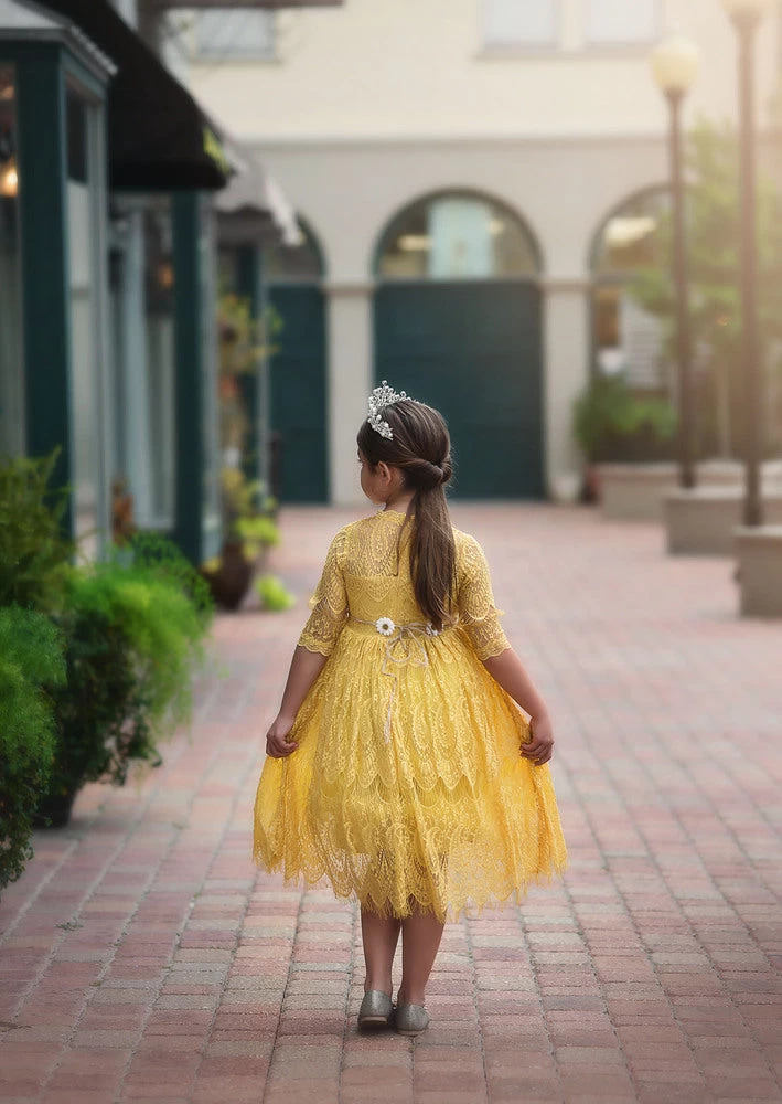 BELLA RAFAELA DRESS & BELT SET SUNFLOWER 8 BELLA RAFAELA DRESS & BELT SET SUNFLOWER - Image 6