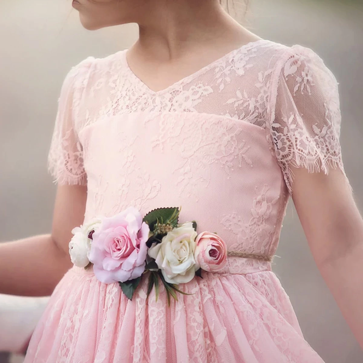 AINSLEY DRESS & BELT SET PINK 6 AINSLEY DRESS & BELT SET PINK - Image 4