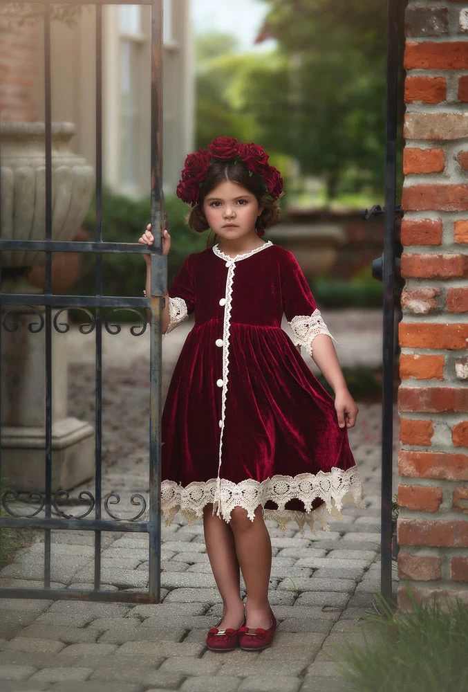 ROSALINA DRESS BURGUNDY VELVET 3 ROSALINA DRESS BURGUNDY VELVET