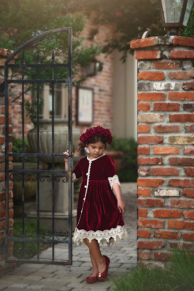 ROSALINA DRESS BURGUNDY VELVET 6 ROSALINA DRESS BURGUNDY VELVET - Image 4