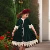 ROSALINA DRESS EMERALD VELVET -Trish Scully 340 1