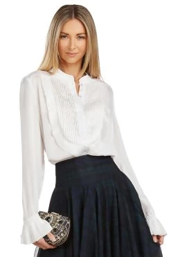 MAYA TUXEDO BLOUSE WINTER WHITE