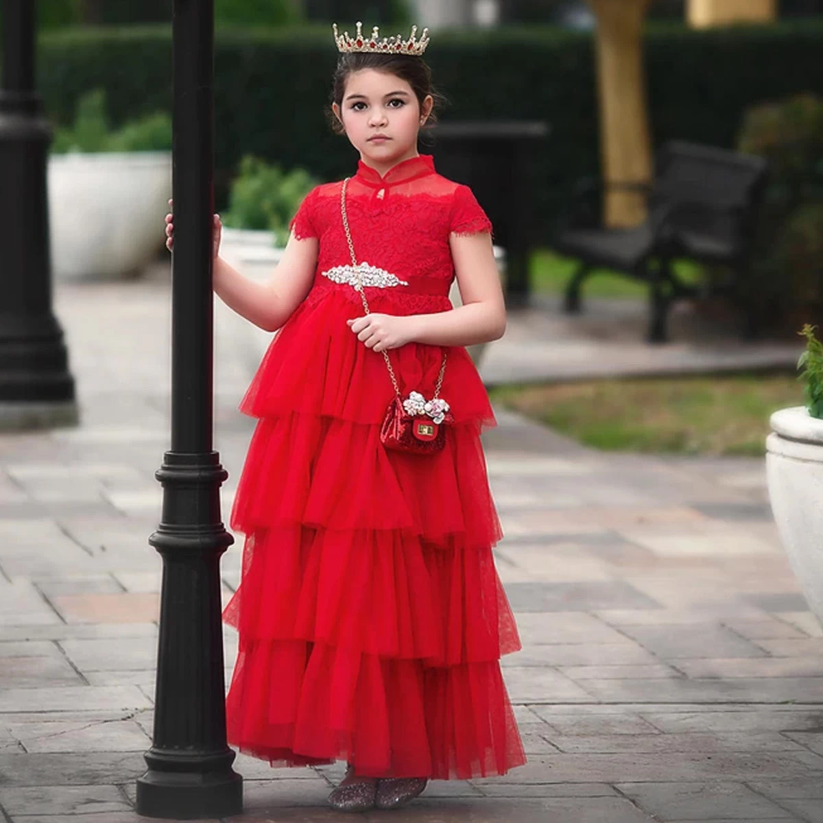 ARIANA GOWN & BELT SET CRIMSON 6 ARIANA GOWN & BELT SET CRIMSON - Image 4