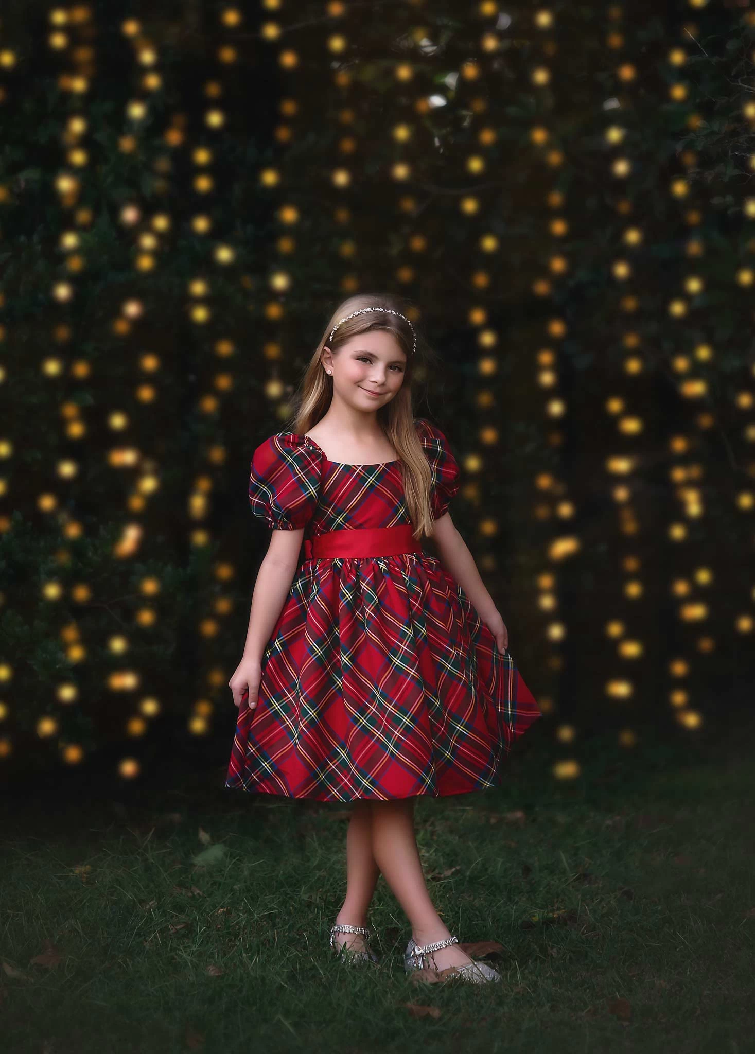 ARIELLE DRESS STEWART TARTAN 3 ARIELLE DRESS STEWART TARTAN