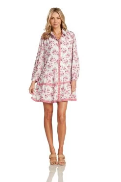 CASSANDRE DRESS PINK FLORAL -Trish Scully CassandreDress 0304 WEB