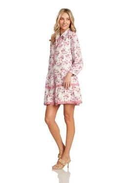 CASSANDRE DRESS PINK FLORAL -Trish Scully CassandreDress 0326 WEB