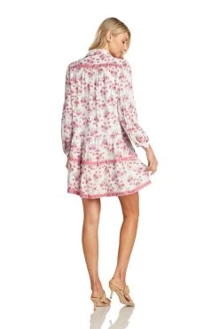 CASSANDRE DRESS PINK FLORAL -Trish Scully CassandreDress 0340 WEB