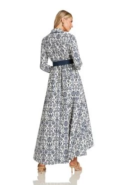CONSTANCE MAXI DRESS NAVY DAMASK 18 CONSTANCE MAXI DRESS NAVY DAMASK -Trish Scully ConstanceMaxiNavyDamask 1673 WEB