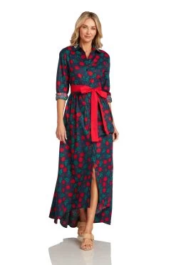 CONSTANCE MAXI DRESS NAVY ROSE FLORAL