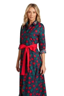 CONSTANCE MAXI DRESS NAVY ROSE FLORAL -Trish Scully ConstanceMaxiNavyRoseFloral 1727 WEB