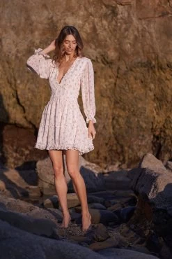 GRACE MINI DRESS PINK FLORAL -Trish Scully DSC02677