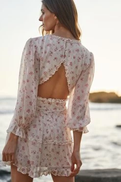 GRACE MINI DRESS PINK FLORAL -Trish Scully DSC02838