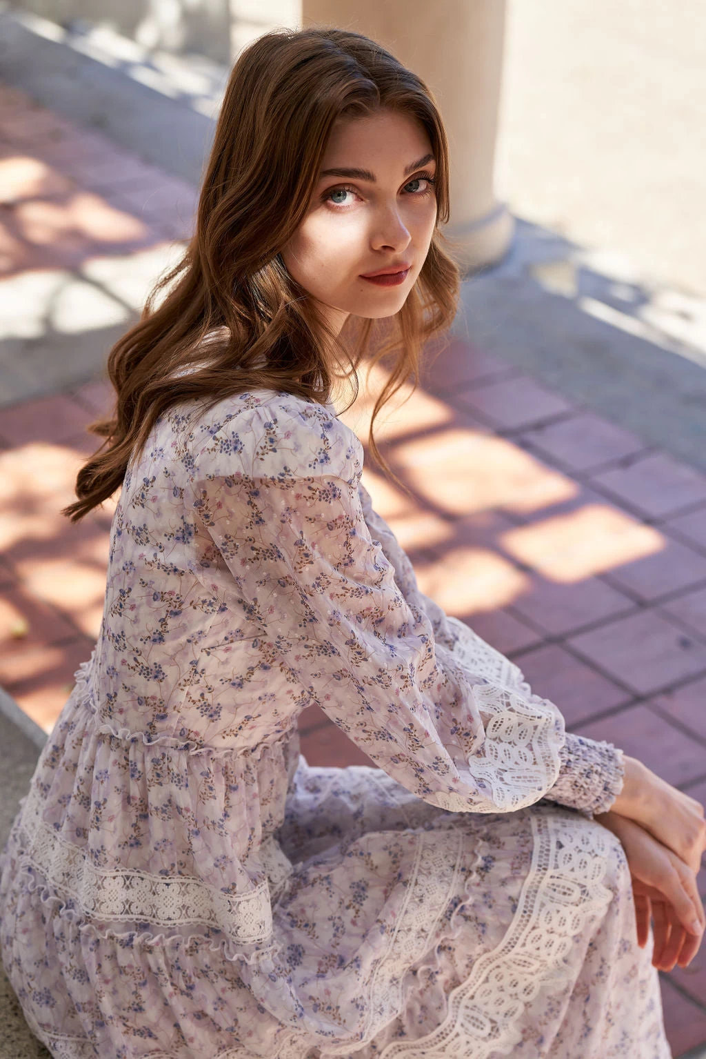 SOFIA MAXI DRESS LAVENDER FLORAL 10 SOFIA MAXI DRESS LAVENDER FLORAL - Image 8