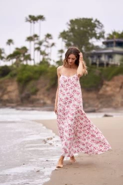 ALEXA MAXI DRESS PINK FLORAL -Trish Scully DSC08895