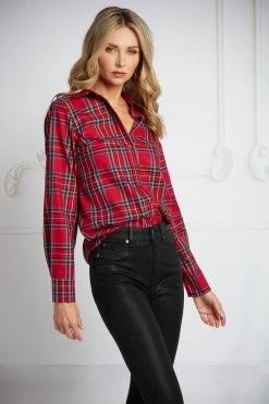 MARCELINE BUTTON-DOWN ROYAL STEWART TARTAN -Trish Scully EditorialLooks 2258 WEB
