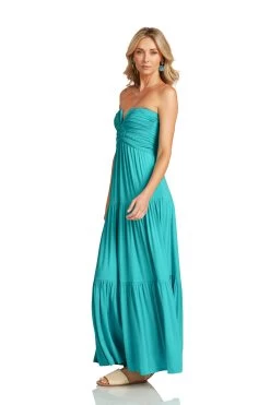 LUCILLE MAXI DRESS TURQUOISE -Trish Scully LucilleMaxiDressTurqoise 0907 WEB