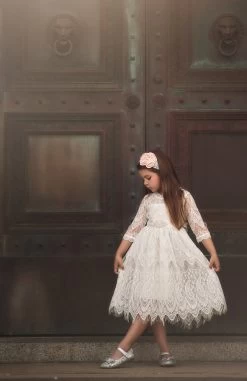 BELLA RAFAELA DRESS & BELT SET- ANTIQUE WHITE -Trish Scully PPH26 MAIN IMAGE 51660.1570205925.1280.1280