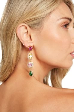 TOULOUSE EARRINGS VIBRANT -Trish Scully PippaMaxiDressPink 0880 WEB