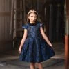EVANGELINE DRESS NAVY JACQUARD -Trish Scully TSC42fb 1