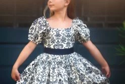 ARIELLE DRESS NAVY DAMASK 11 ARIELLE DRESS NAVY DAMASK -Trish Scully ariellenj2