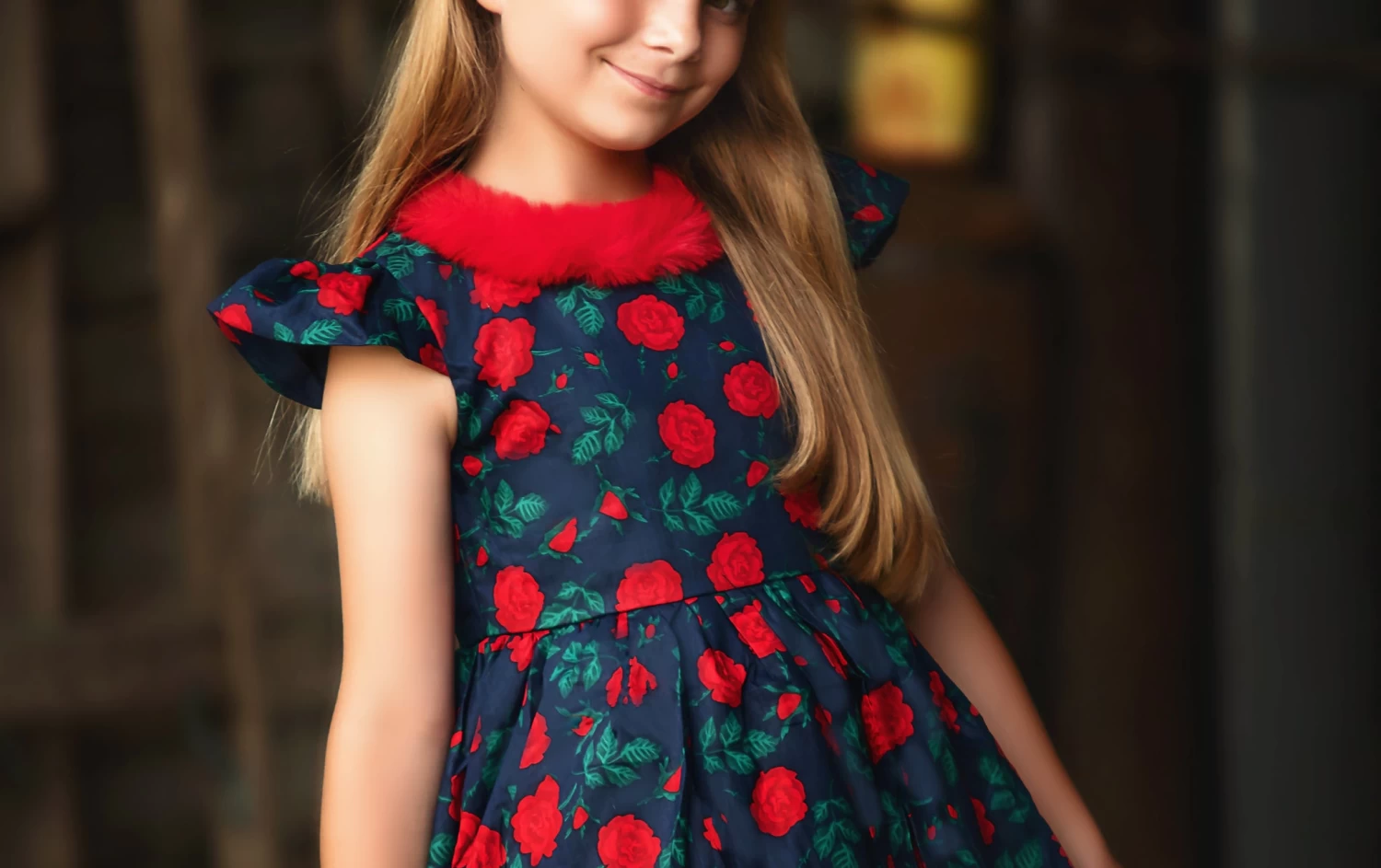 EVANGELINE DRESS NAVY ROSE FLORAL 4 EVANGELINE DRESS NAVY ROSE FLORAL - Image 2