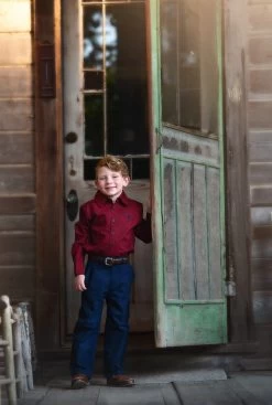 ARCHIE BUTTON DOWN RED & BLACK GINGHAM -Trish Scully navypantredshirt3