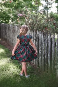 RORY DRESS EMERALD TARTAN -Trish Scully roryemt3